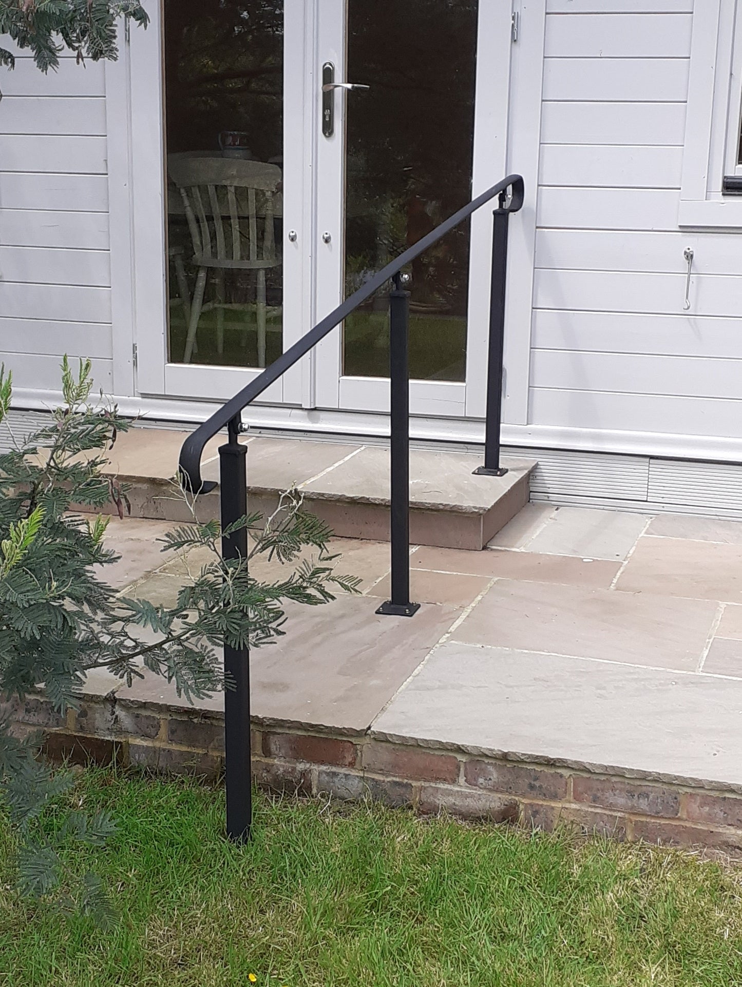 Wrought Iron Metal Handrail on Four Posts - Ozias - 4.1m - 5.6m